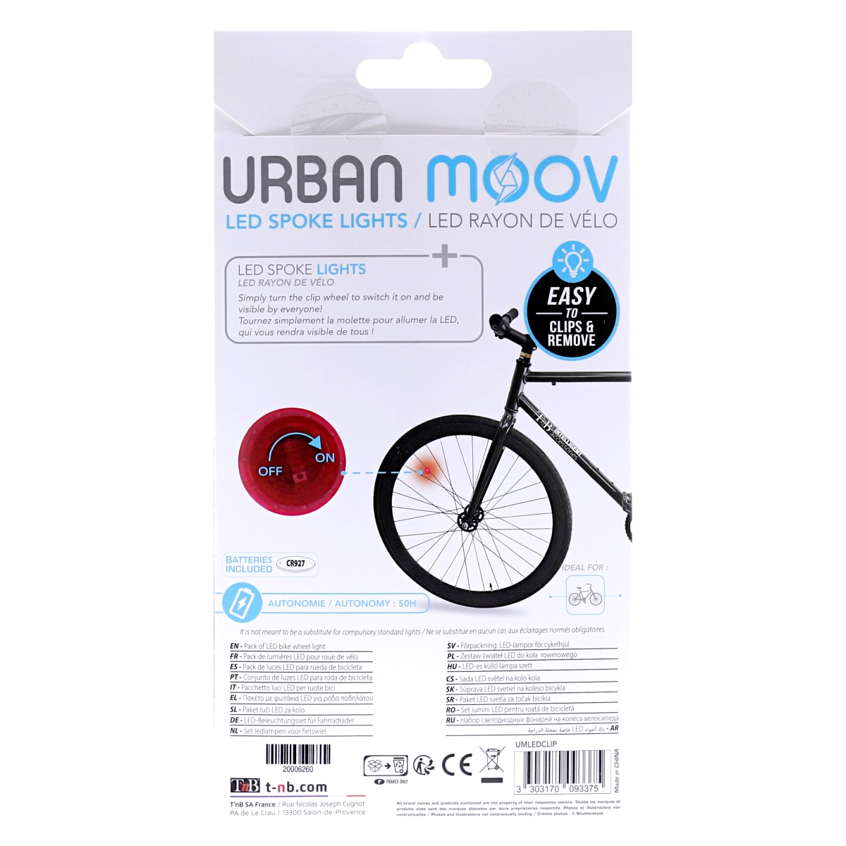 Pack de 2 LED T'nB pour roues de vélo Rouge - Accessoire sécurité et  signalisation - Equipements sportifs