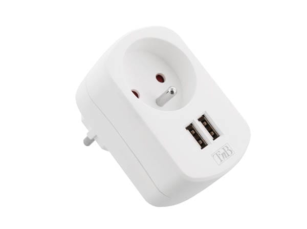 2 IN 1 USB 2A AC CHARGER-WHITE