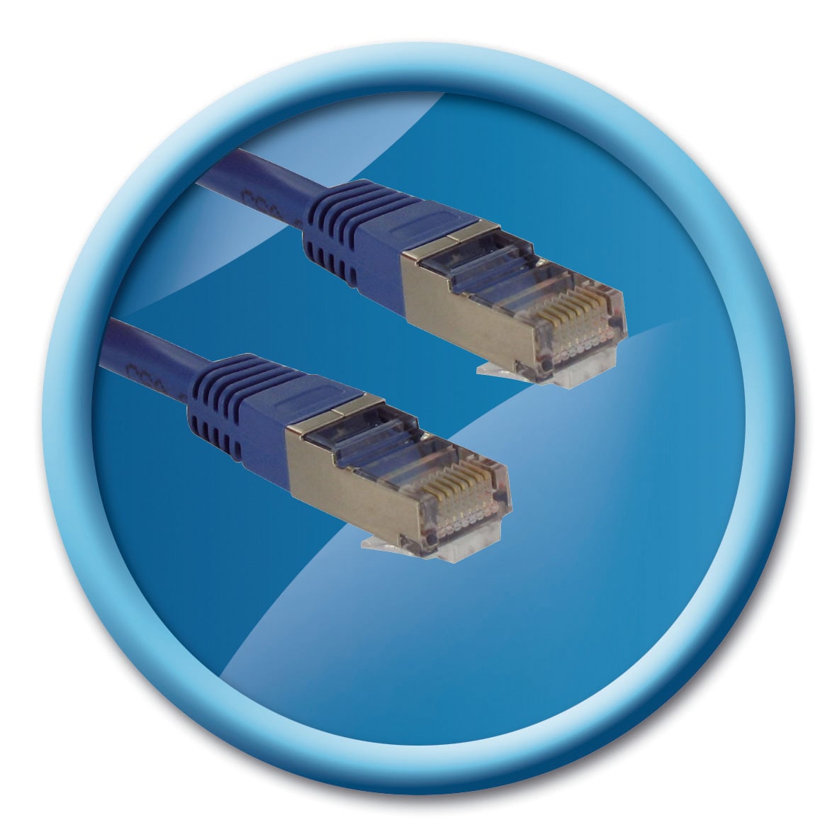 RJ45 DROIT STP 5E BLEU 1M MALE-MALE