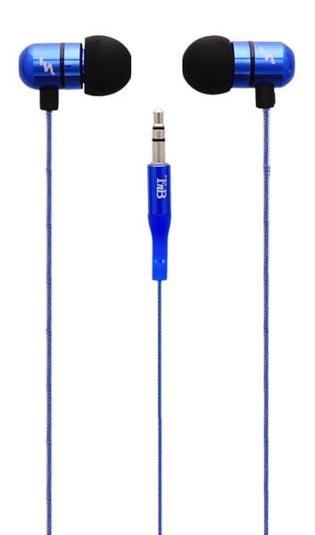 BLUE EARPHONES "HI-LIGHT" STEREO METAL