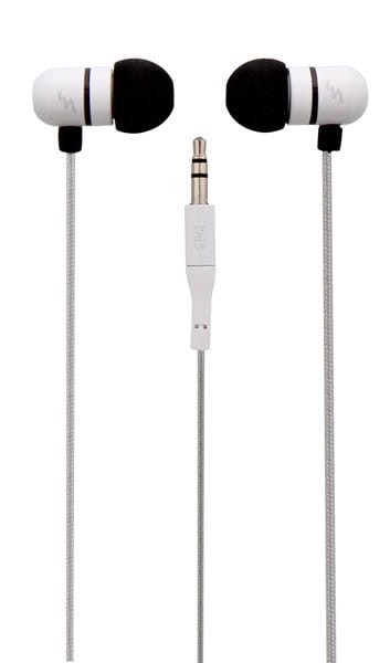 WHITE EARPHONES "HI-LIGHT" METAL  STEREO