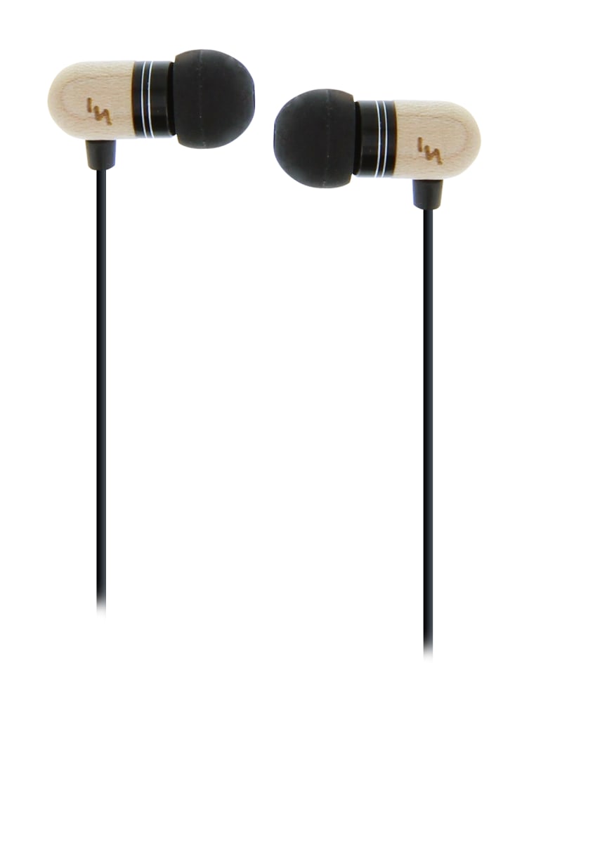 "CUBA" WOODEN EARPHONES + MIC HANDS FREE KIT