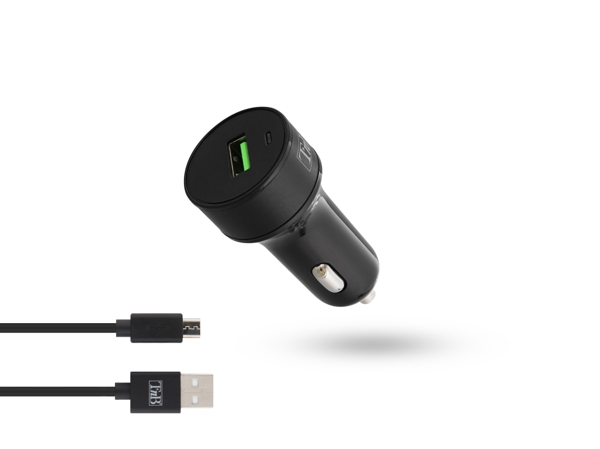 Quick charge car charger 1XUSB-A 18W + micro USB cable