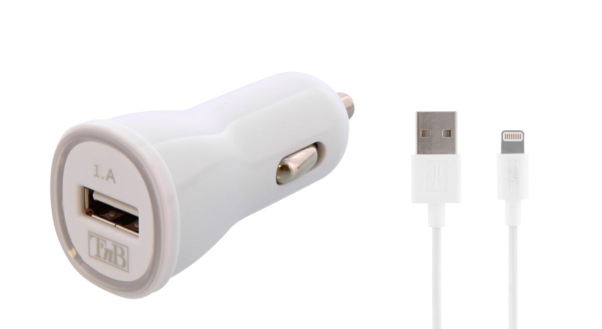 Cargador de encendedor de cigarrillos 1XUSB-A 5W + cable Lightning