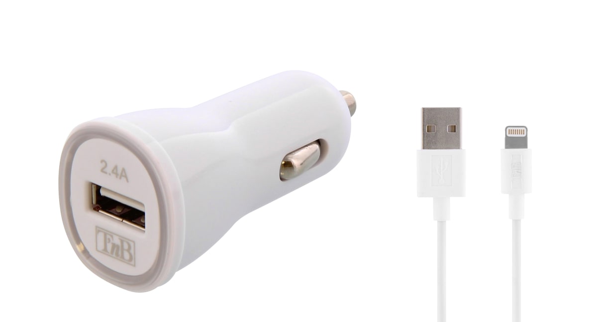 1XUSB-A 12W car charger + Lightning cable
