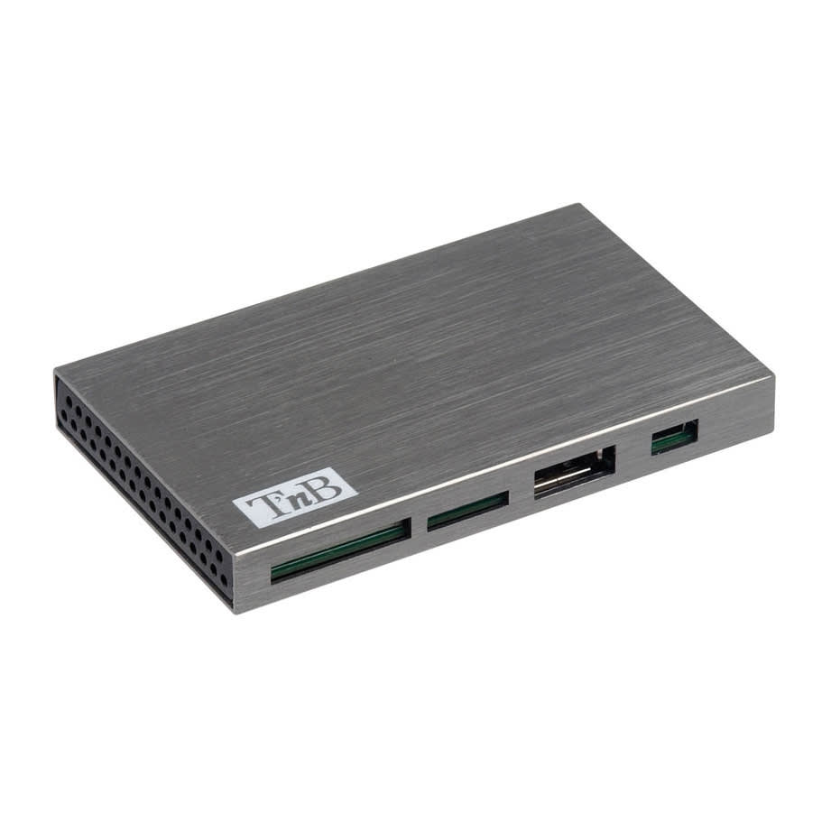 Hub card reader in aluminium with 7x ports