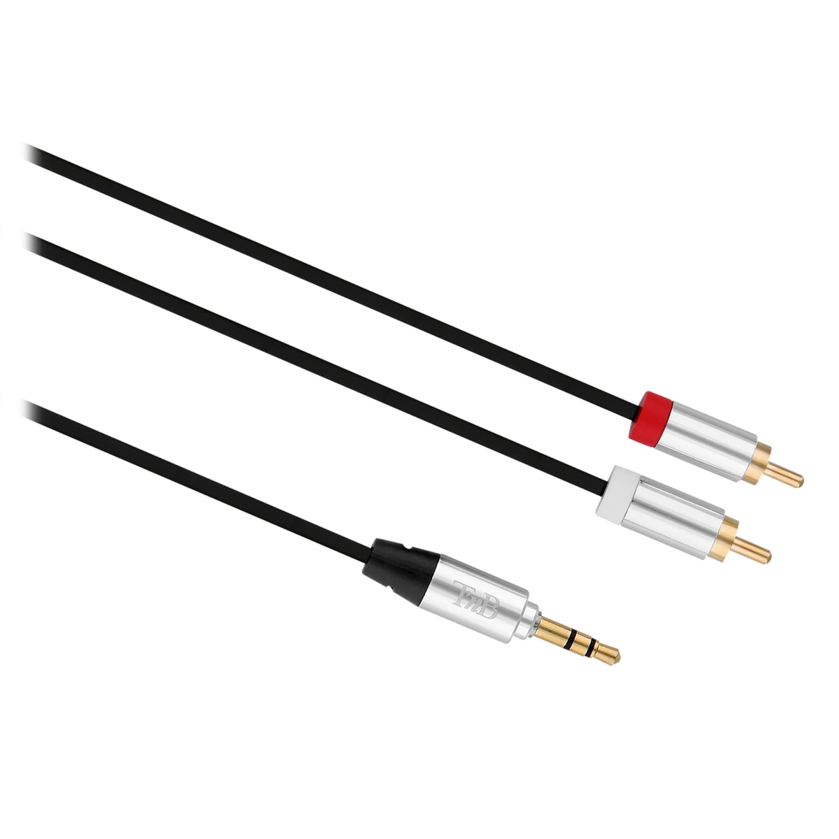 Jack 3,5mm male / 2 RCA male cable 3m gold connectors