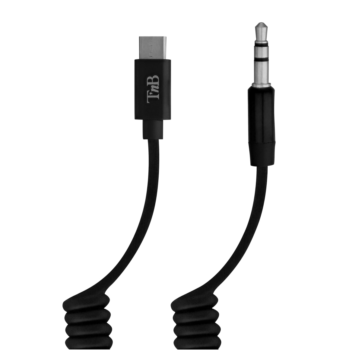 USB-C to jack 3.5mm coiled cable