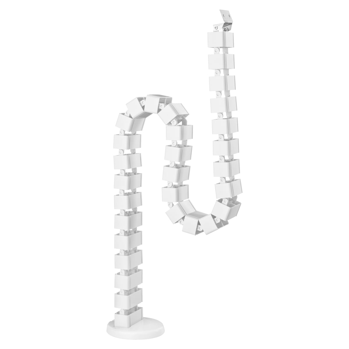 Articulated cable manager with metallic base - white