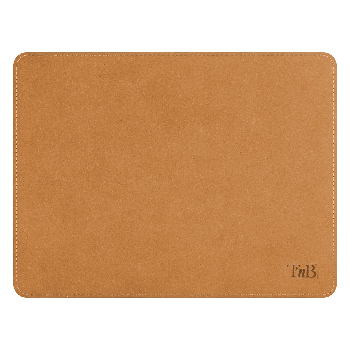 Mouse pad MADE IN FRANCE in genuine recycled leather - light brown