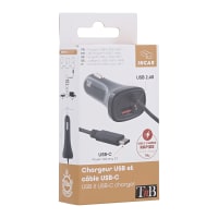 Chargeur Allume-Cigares USB-C Bluetooth - T'NB TNB - Chargeur