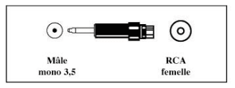 JACK 3.5M MONO/RCA HEMBRA