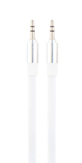 Jack 3,5mm male / jack 3,5mm male flat cable 1,1m white