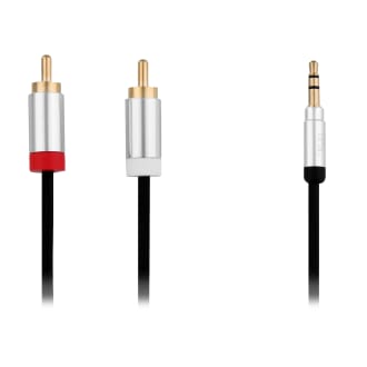 Cabo jack de 3,5 mm m le / 2 RCA m le 3m conector dourado