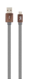CABLE MADERA 1M MICRO USB GRIS