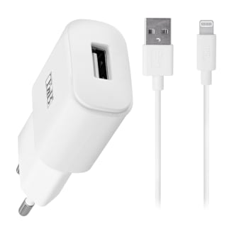 1 USB 5W wall charger pack + Lightning cable