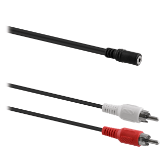 Jack 3.5mm female / 2 RCA male cable 2m