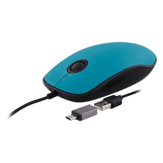 Souris filaire USB-A & USB-C SUNSET bleu