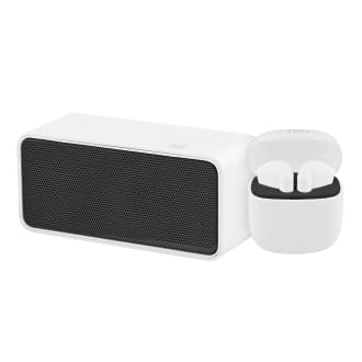 Combo de auriculares inalámbricos TWS y altavoz Bluetooth blanco y negro CONTRASTE