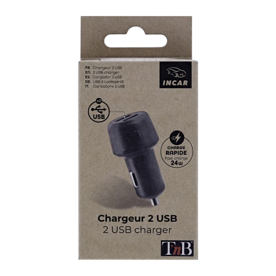 Chargeur prise USB A + USB C prise allume cigare Incar TNB