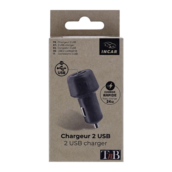 2xUSB-A 24W ECO-friendly car charger - T'nB