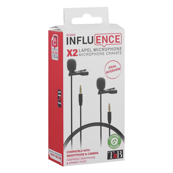 Pack de 2 microphones cravate - INFLUENCE - T'nB