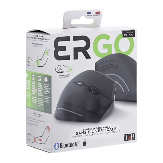 Ergonomic vertical wireless mouse DUAL CONNECT Bluetooth + USB-A