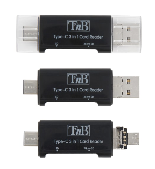 3-in-1 Type C to USB A with MicroSD reader