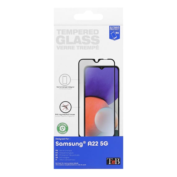 Protección completa de vidrio templado. para Samsung Galaxy A22 5G - T'nB