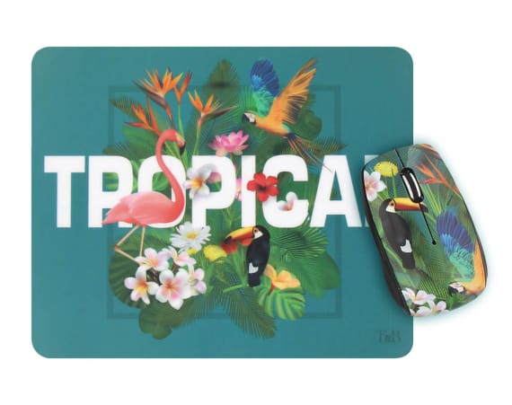 TROPICAL WIRELESS MOUSE + MOUSEPAD