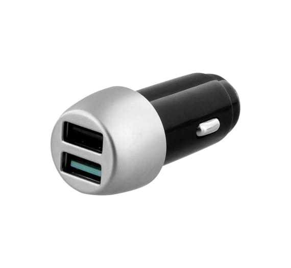 Carregador de carro 2XUSB-A Carga rápida 18W acabamento premium