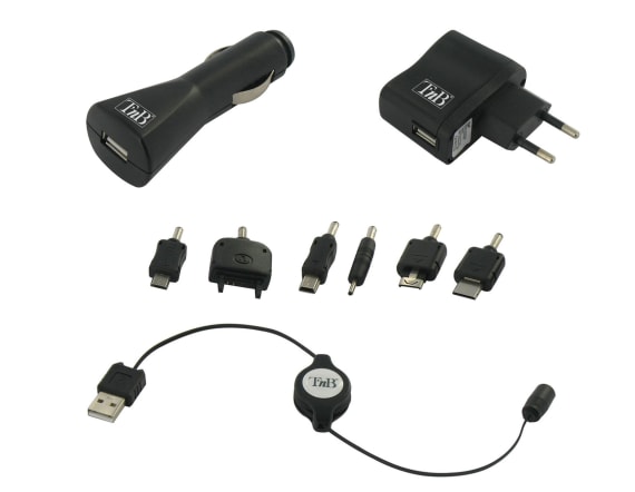 KIT DE CARGA DE TELÉFONO USB CON 6 CONECTORES