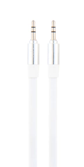 Jack 3,5mm male / jack 3,5mm male flat cable 1,1m white