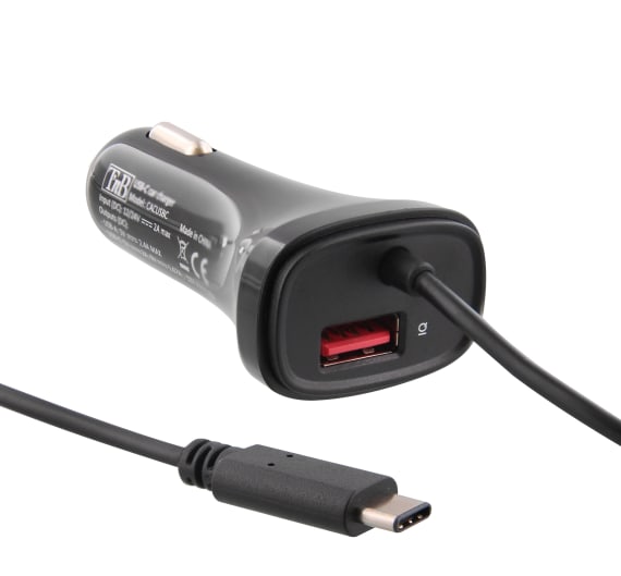 Chargeur allume-cigares 1XUSB-A 27W + câble Type-C