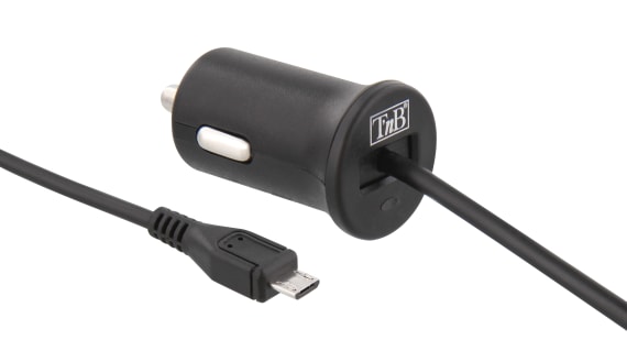 Carregador de carro com cabo micro USB de 5 W embutido