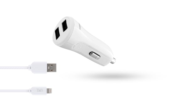 Cargador de mechero 2XUSB-A 10W + cable Lightning