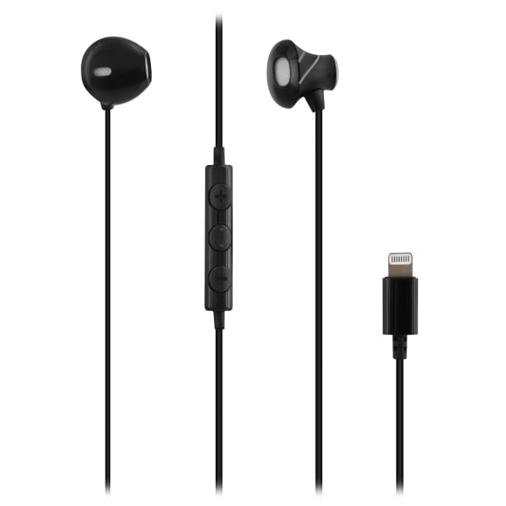 Wired earphones CURV Lightning black