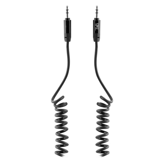 Câble twist jack 3,5mm mâle / jack 3,5mm mâle 1,8m noir