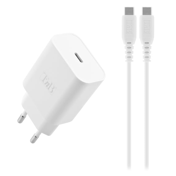 1 carregador USB-C de 20 W + cabo de alimentação USB-C