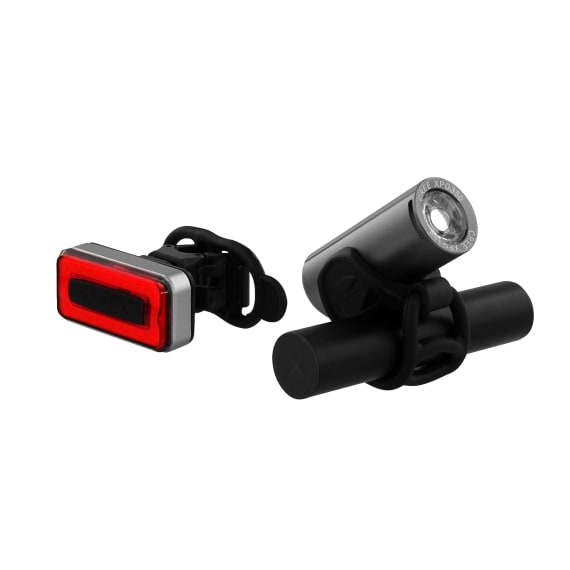 Pack of front and rear rechargeable LED lights for bike