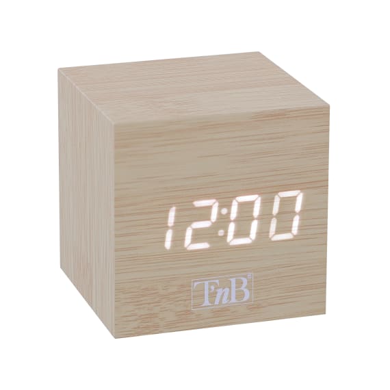 LED alarm clock with wood finish