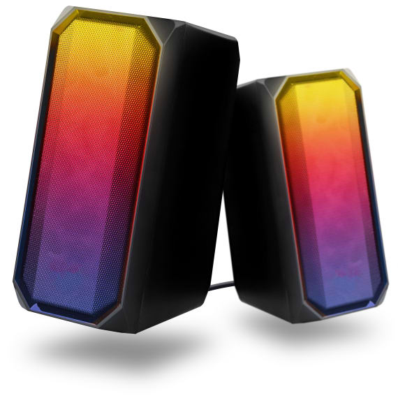 Wired and Bluetooth backlight RGB speakers - 2x3 watts RMS