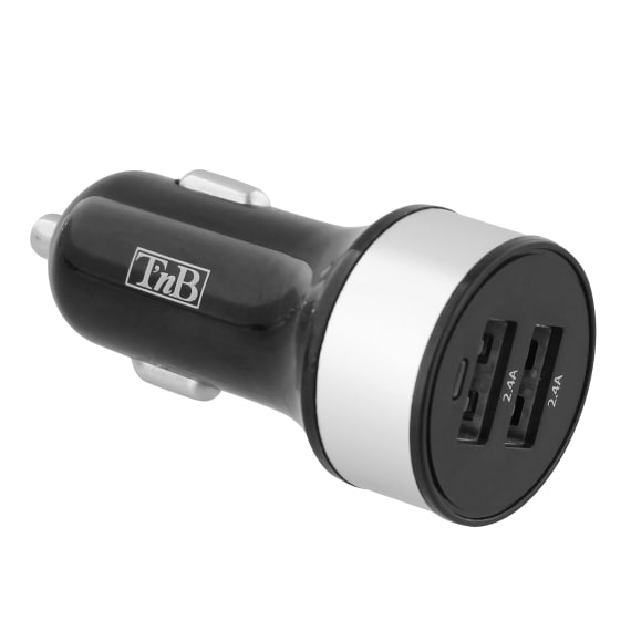 Grey finish 2XUSB-A 24W car charger