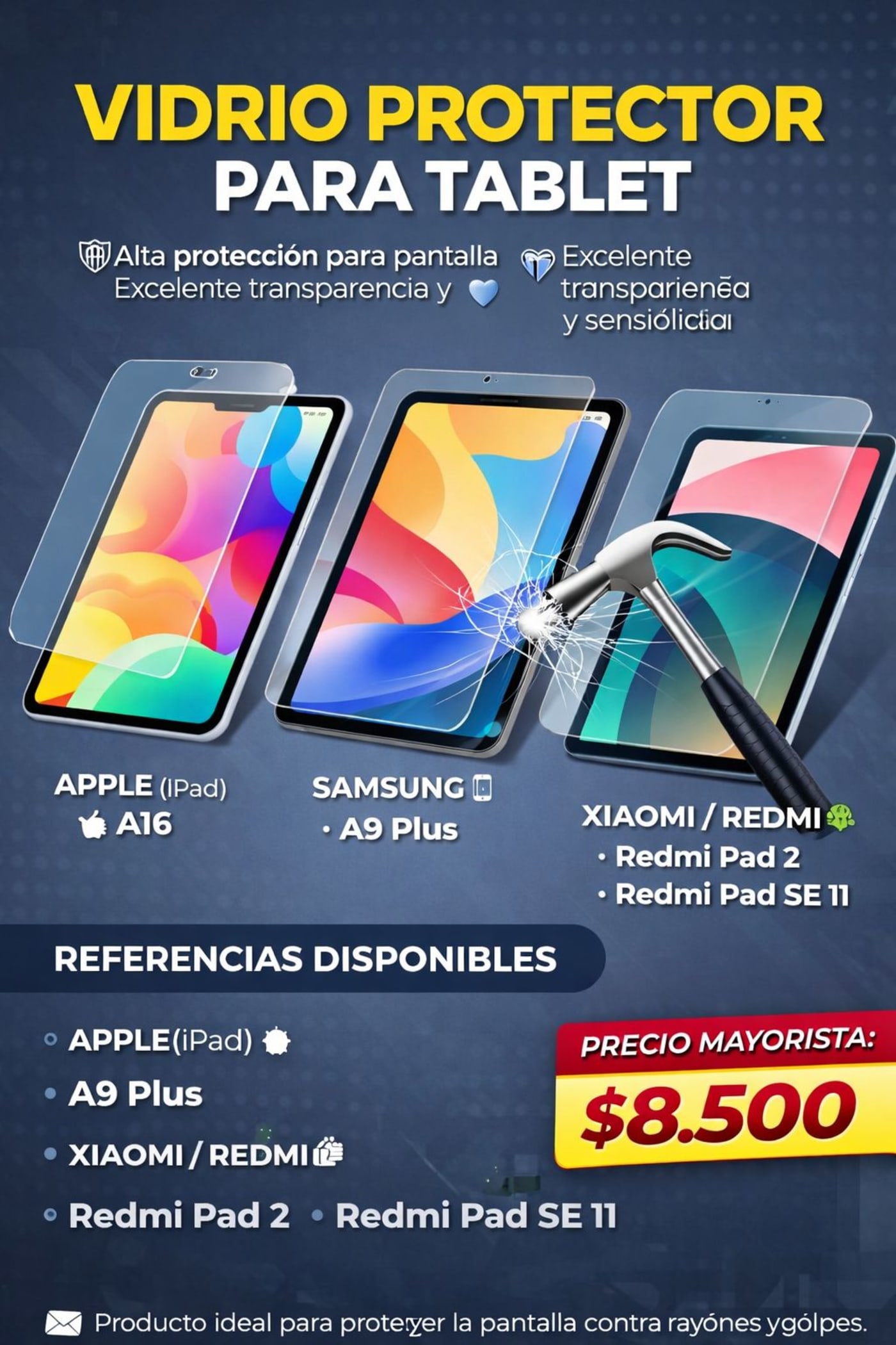 Vidrio Templado para Tablet