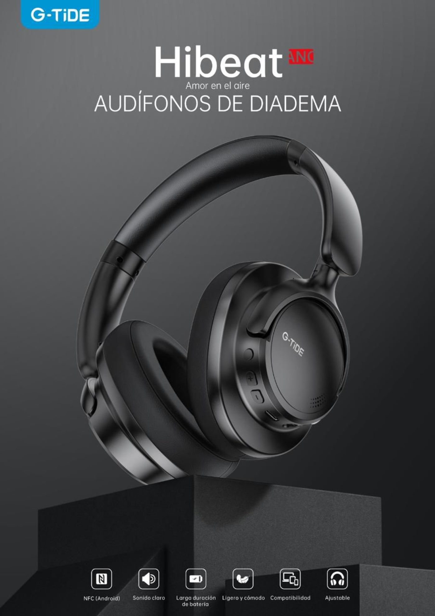 Audífonos Diadema G-Tide Hibeat ANC