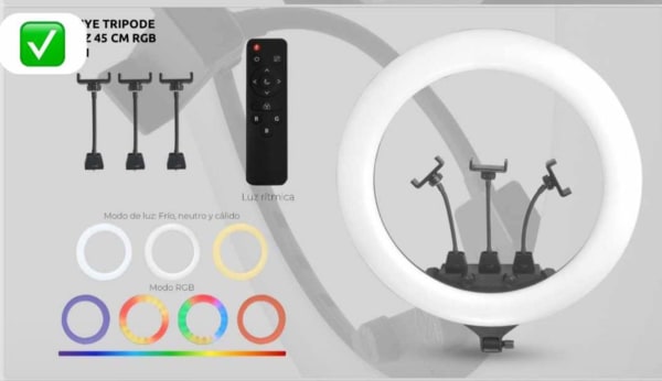 Aro de Luz 56cm con Trípode 2.10m