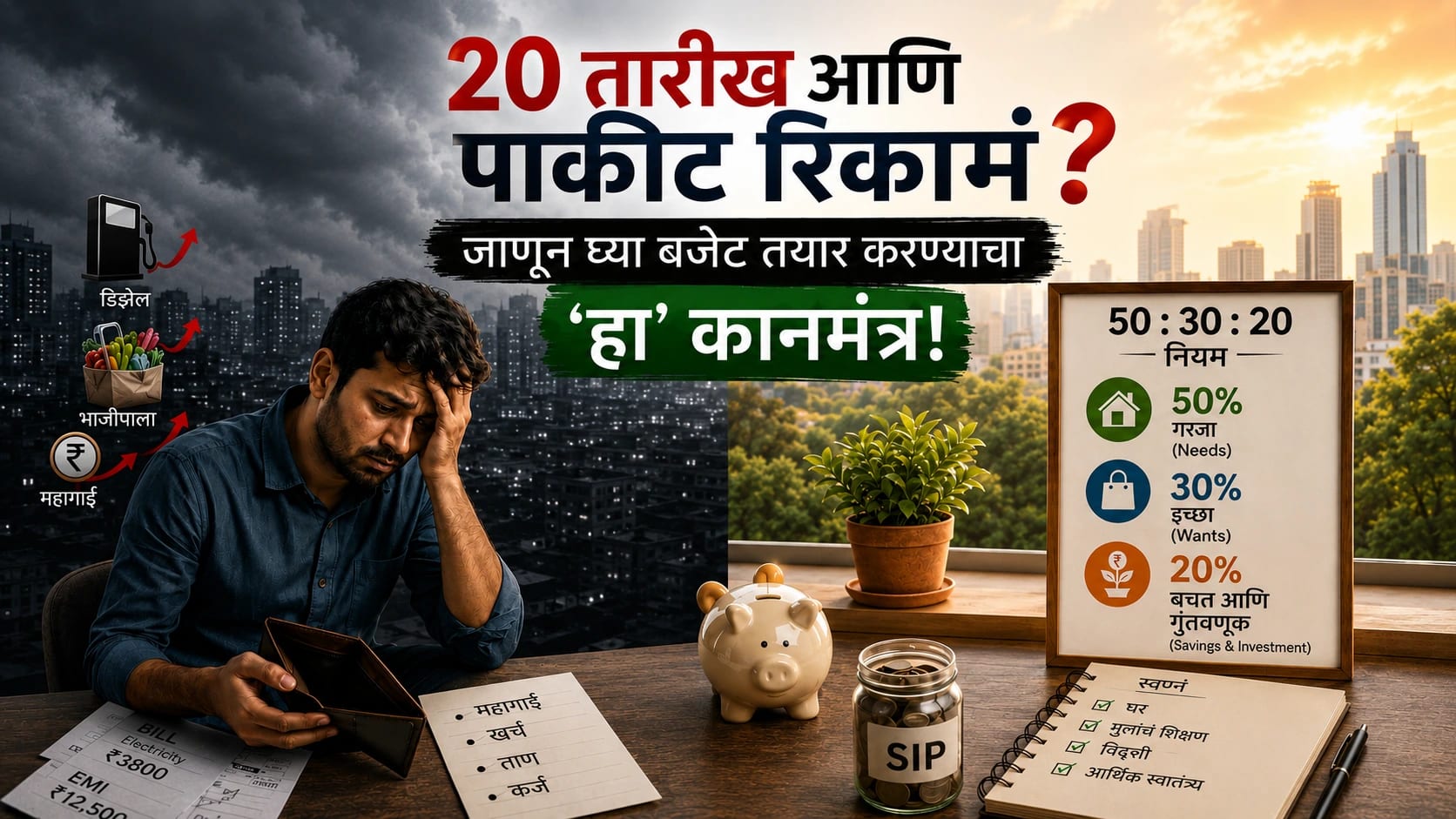 बजेट तयार करण्याचा सोपा कानमंत्र; महिन्याच्या २० तारखेला पाकीट रिकामं होणार नाही!