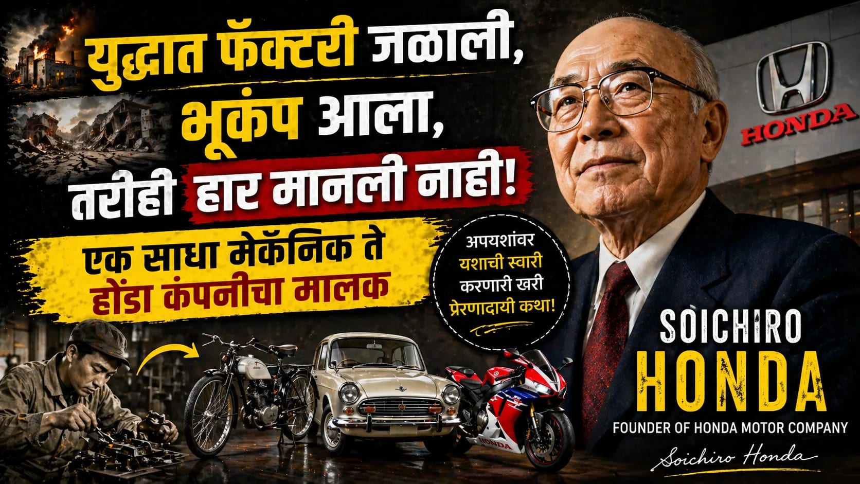 होंडा कंपनी उभी करणारा मेकॅनिक - सोइचिरो होंडा