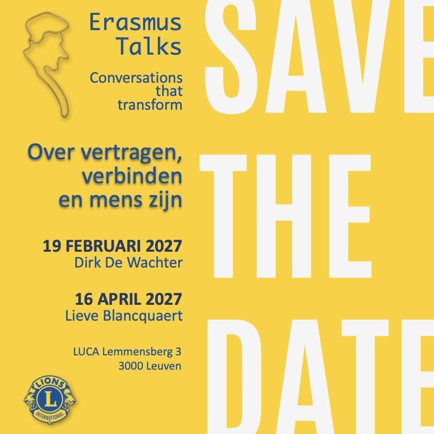 Uitnodiging Erasmus Talks Lions Club Leuven Erasmus