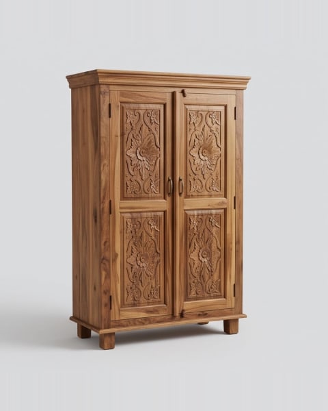 Carved Two-Door Almirah
